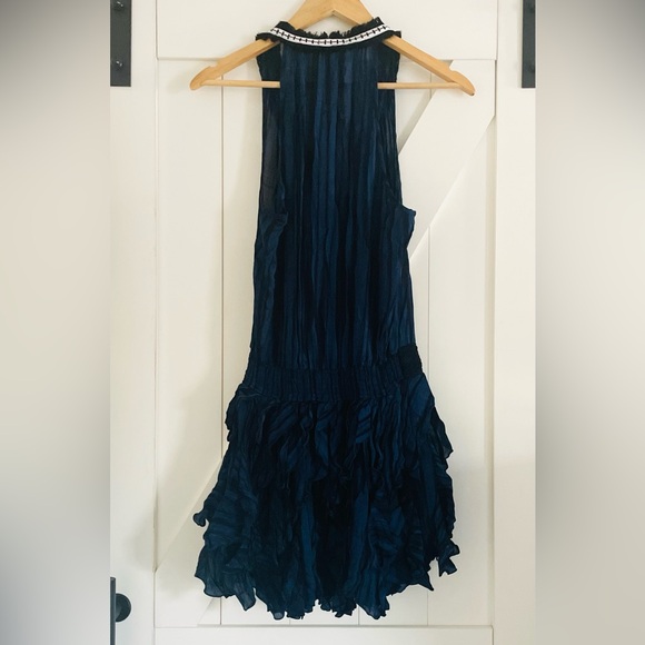 Poupette St. Barth Beline Blue Printed Mini Dress - Picture 4 of 7